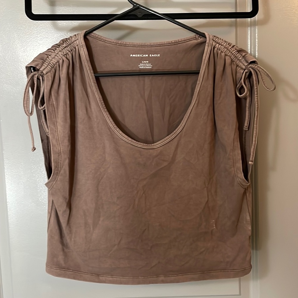 American Eagle scoop neck tank with ties on shoulders